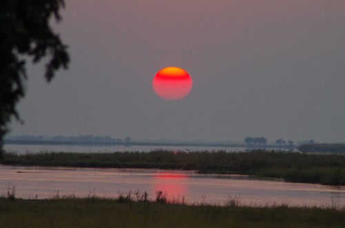 photo of sunset on the Chobe River