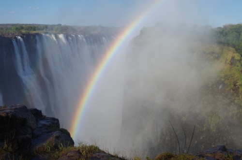 photo of rainbow at Victoria Falls